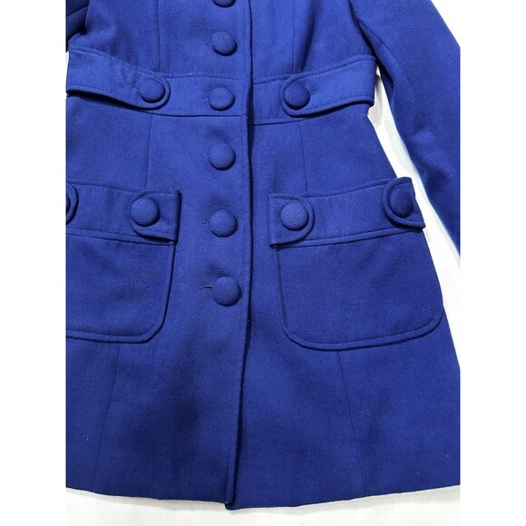 Jack Wool Blend mid length Jacket Womens Size Small Blue pea coat - Picture 4 of 12